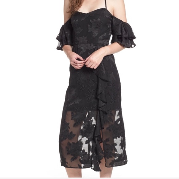 WAYF Black Lace Midi Dress-New - Picture 7 of 7